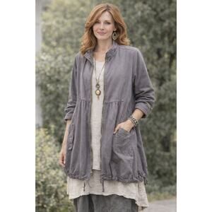 Lagenlook Wearables Anorak Full Zip Jacket Front Pockets Size XL